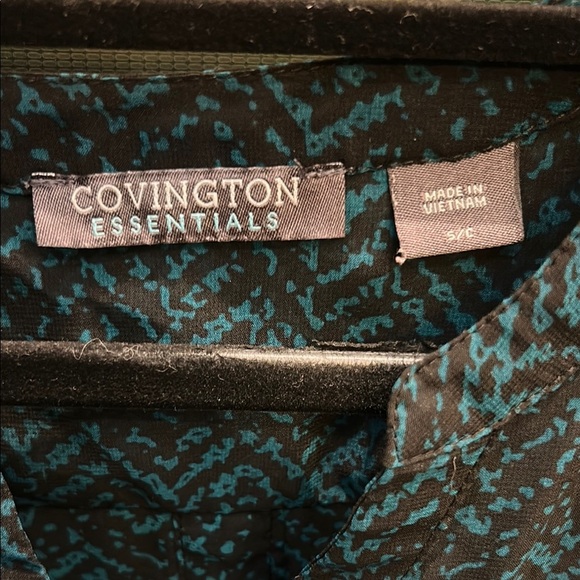 Charter‎ Club Blue Blouse with Mandarin Collar and Cuffed Sleeves - Picture 2 of 4